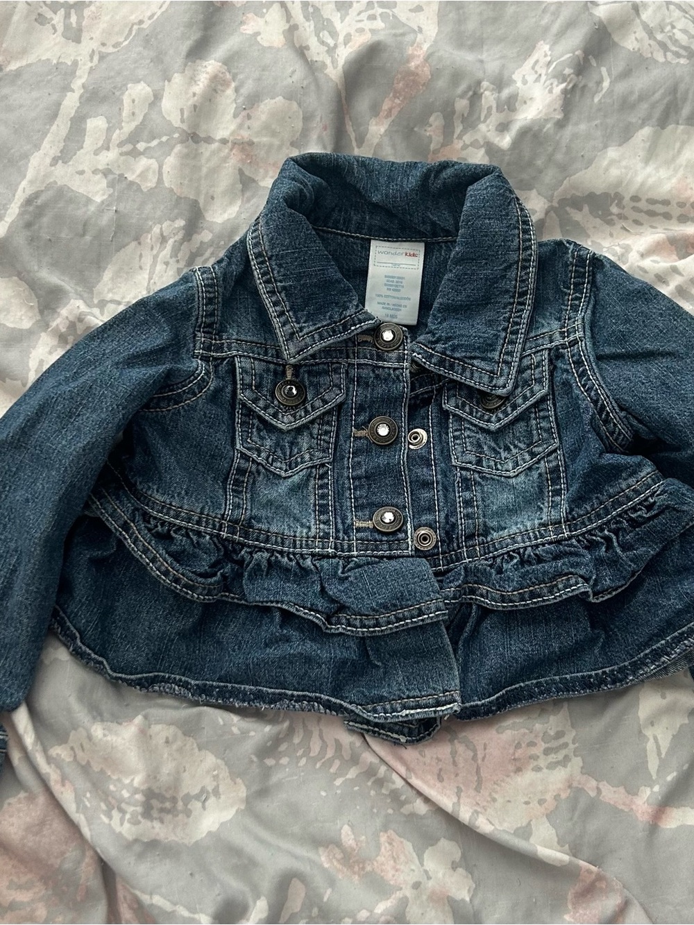 Wonderkids Dark Blue Denim Ruffle Jacket